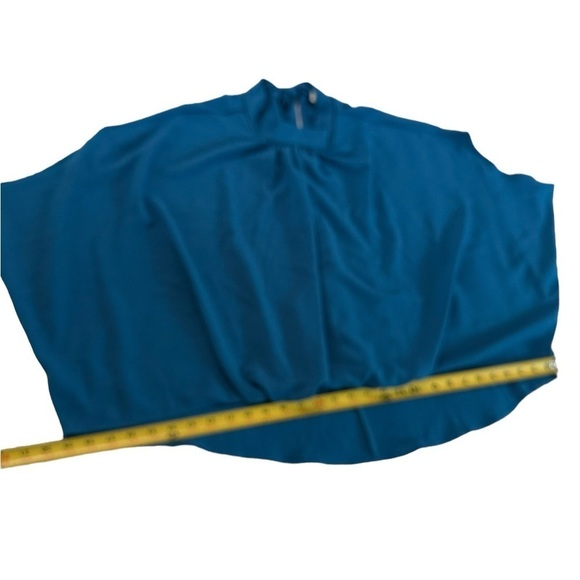 The Line of Style Blue Batwing Sleeve Collar Tie Back Size Small - Picture 12 of 17